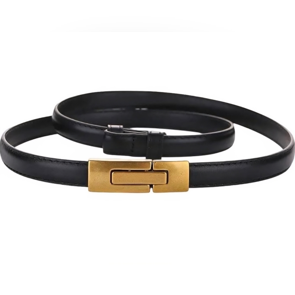 Leather Women Belts Gold Buckle Dress Jeans Sweater Women Belt